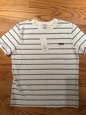 Parke x Target Cream and Navy Striped Short-Sleeve Pocket Tee
